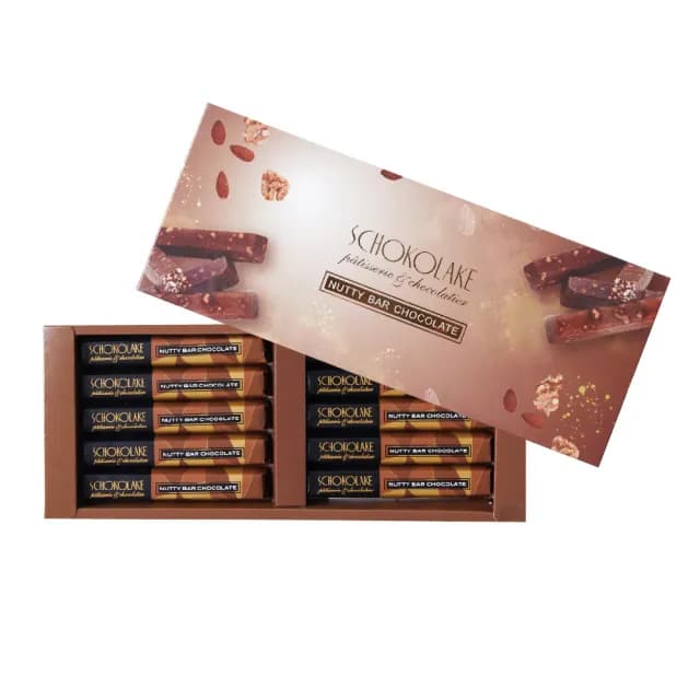 【巧克力雲莊】四季堅果巧克力條10入(頂級牛奶巧克力搭配堅果及米果脆餅)