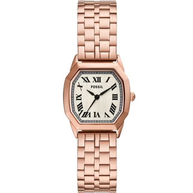 【FOSSIL】Harlow 復古羅馬數字玫瑰金女錶-27mm 新年 禮物 推薦(ES5386)