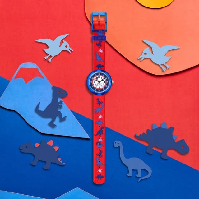 【Flik Flak】兒童手錶 DINOSAURITOS /靜音無秒針/兒童禮物/安全防水/瑞士製造 FBNP117(31.85mm)