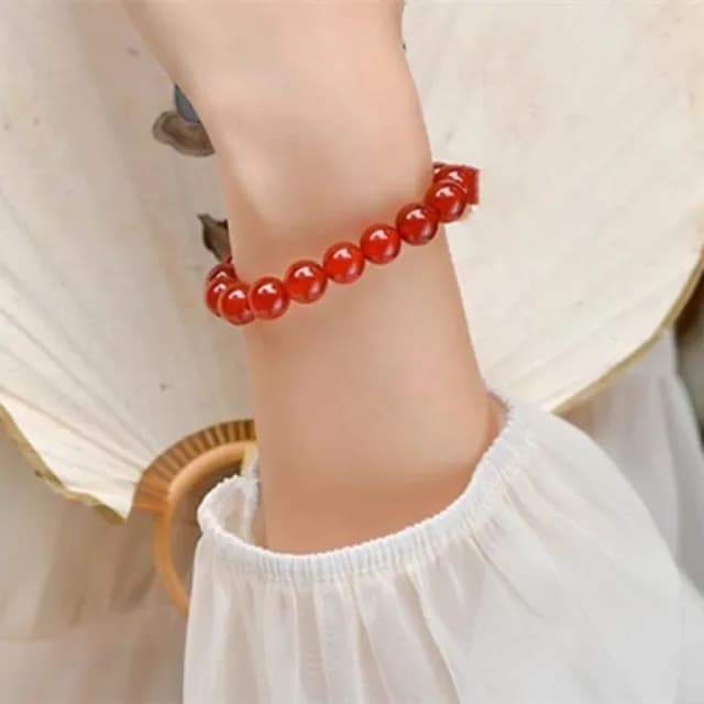 【Penny珮妮】收藏級紅瑪瑙手鍊10mm(生日禮物/母親節/送閨蜜/交換禮物/情人節/送女友)