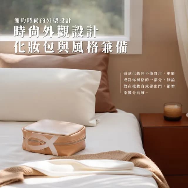 【輕奢美妝】情人節禮物 奶白多功能四連手提LED燈鏡化妝包(補光燈鏡子 小型化妝箱 可吊掛 美妝鏡 26*29*8cm