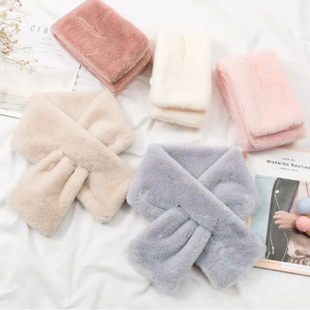 【橘魔法】珊瑚絨素色毛絨保暖圍脖(圍巾 新年 寒流 圍脖 大人 小孩 親子款 配件 寒流 滑雪 保暖 交換禮物)