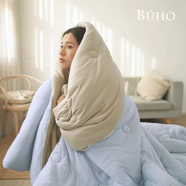 【BUHO 布歐】韓系絲滑綿綿奶泡被2.5kg-雙人6x7尺輕奢雙色/棉被/四季被(海洋氣泡)