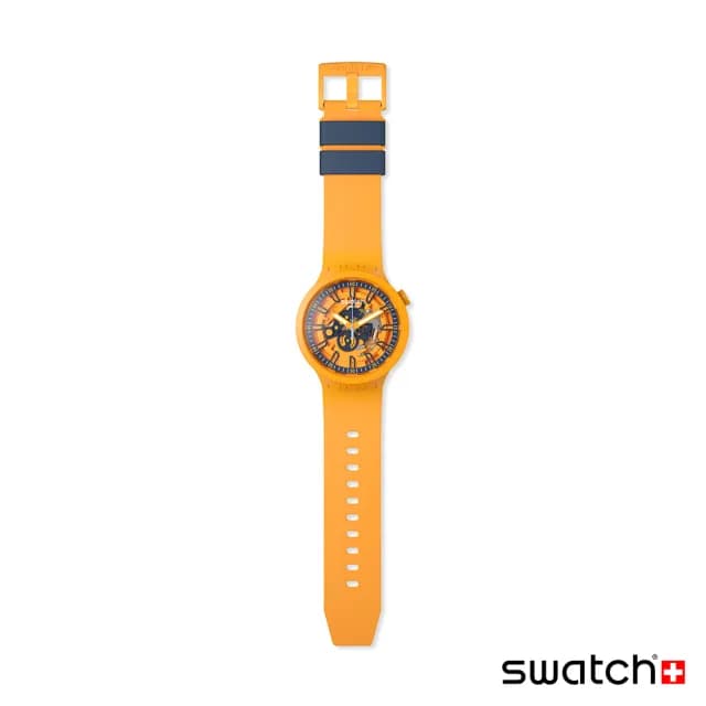 【SWATCH】FRESH ORANGE 大錶面手錶/男錶/女錶/瑞士製造 SB01O101(47mm)