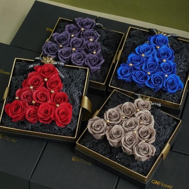 【CNFlower 西恩】ROSY CHRISTMAS TREE-灰棕 恆星花禮(送禮推薦/永生花/浪漫/驚喜/聖誕限定)