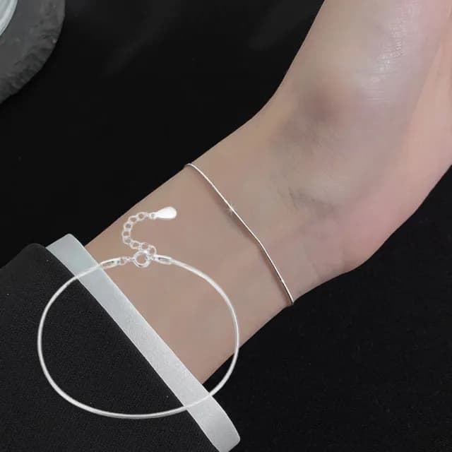 【韓版手飾】通勤低調百搭S925純銀手鍊(多孔調節 生日禮物 情人節 女生 手環 飾品 單鍊 蛇骨鍊)
