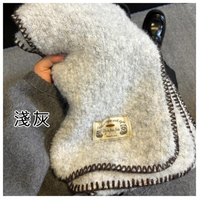 【HaNA 梨花】韓國東大門現貨採購．韓國出口訂單復古混織鎖邊圍巾(現+預)