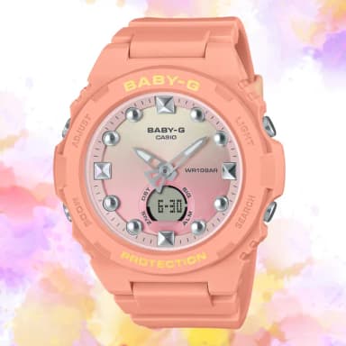 【CASIO 卡西歐】BABY-G 繽紛閃耀 冬日色彩 雙顯錶-粉橘 畢業禮物 送禮(BGA-320-4A1)