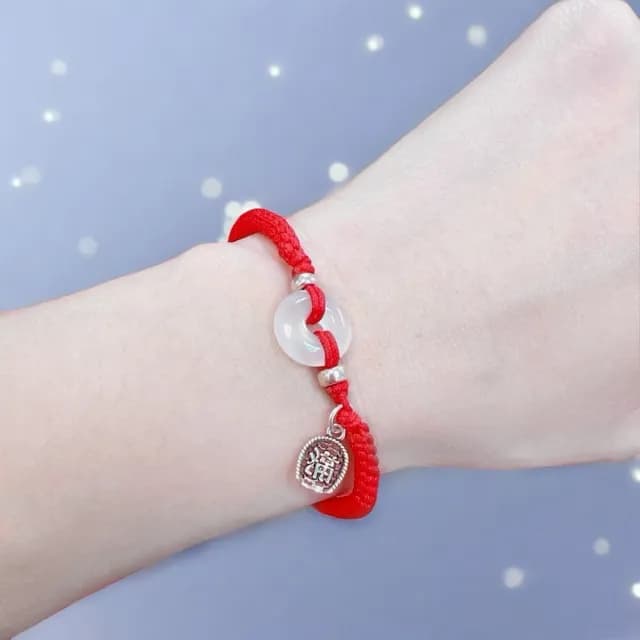 【珠兒綠】平安扣純銀紅線手鍊 開運紅繩 開運(紅繩 避邪 開運 姻緣 平安繩 轉運)