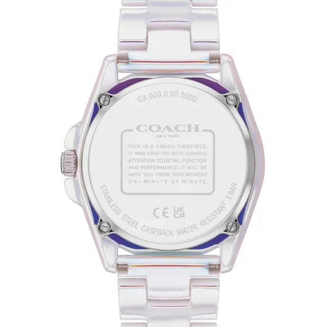 【COACH】官方授權 Greyson 優雅質感珠光陶瓷腕錶-36mm/2色可選 情人節 禮物(14504390/14504391)