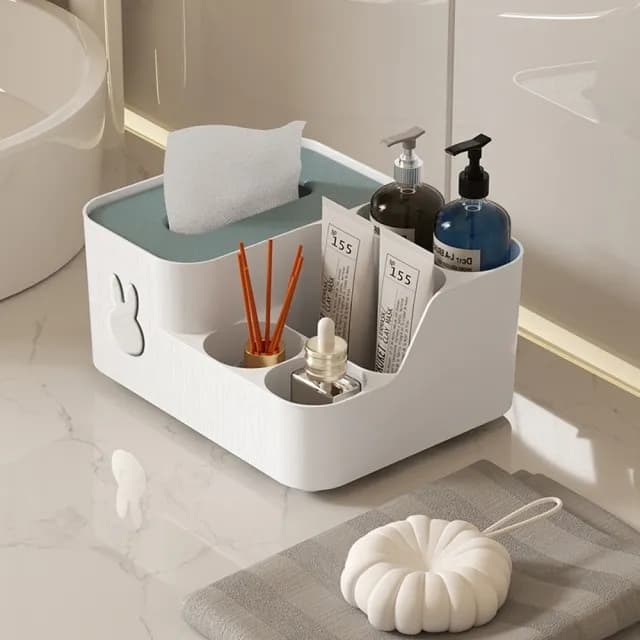 【Homeco】客廳創意抽紙盒 家用高級感紙巾盒 衛生紙收納 置物盒 面紙盒 交換禮物(多格收納)