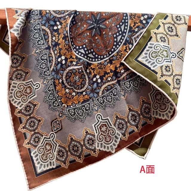 【Jun Jun】真絲羊毛中方巾 圍巾 領巾 65*65cm(花城)