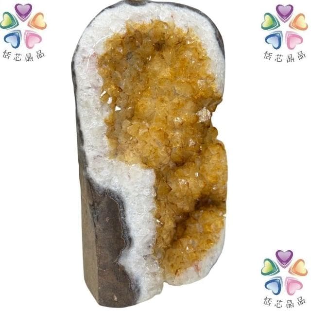 【恬芯晶品】Y2頂級烏拉圭黃水晶開運招財(辦公室消磁淨化風水財運財位招貴人紫晶鎮禮物補財庫)