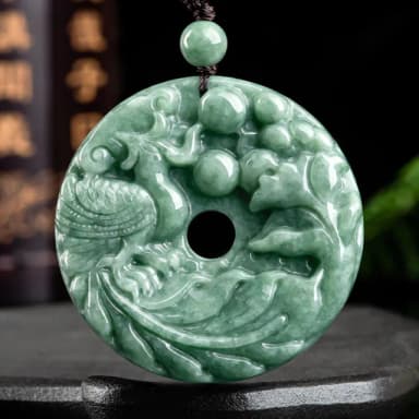 【Paiya 派亞】A貨翡翠鳳凰花件平安扣冰種玉石吊墜挂件男女款(送禮好物/交換禮物)