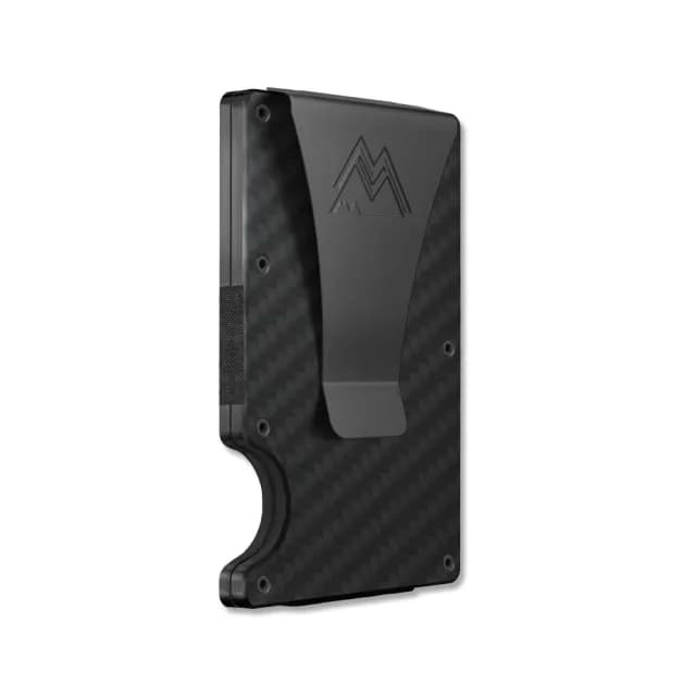 【美國Mountain Voyage Co】父親節禮物 超薄RFID防盜刷男士金屬鈔票卡夾1入/盒-碳纖維黑(信用卡證件提款卡