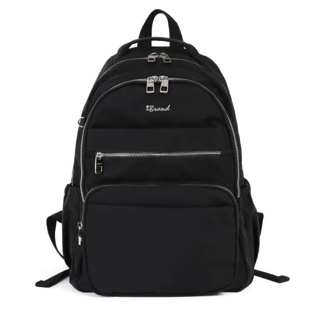 【iBrand】情人節禮物 經典Classic實用輕盈多隔層後背包(黑色)