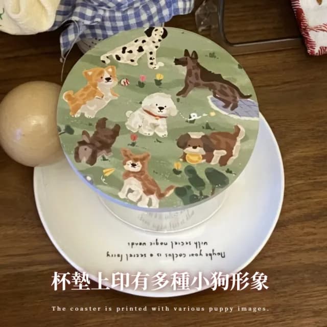 【可愛擺飾】小狗集合杯墊(馬克杯 水杯 隔熱墊 防滑 防潮 餐廚 拍攝道具 禮物 漱口墊 杯蓋)