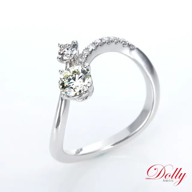 【DOLLY】0.50克拉 天然鑽石完美車工14K金鑽石戒指-018(母親節 長輩送禮 交換禮物首選)