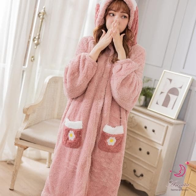【Annita】交換禮物溫暖物語法蘭絨保暖睡袍居家服福袋(情侶款睡袍/1212交換禮物/保暖居家服/長袖/中大尺碼)