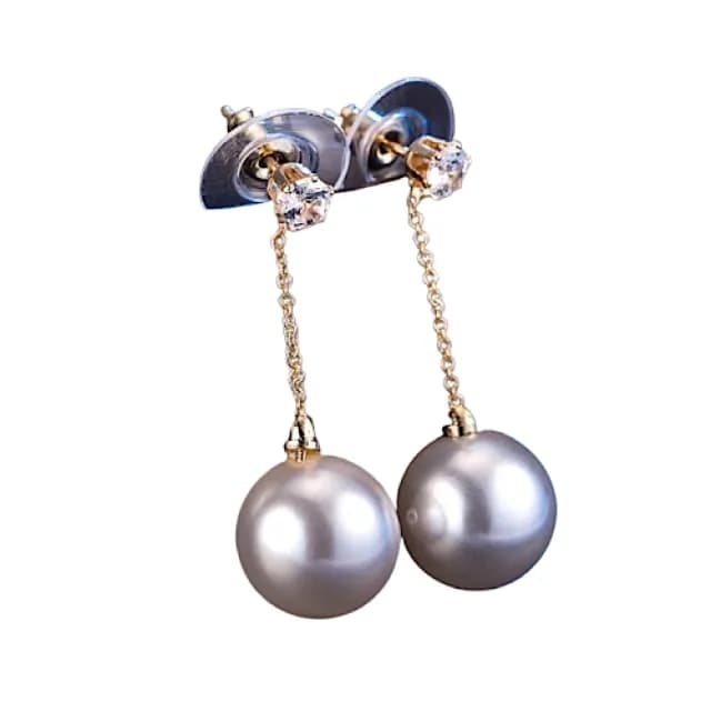 【89 zone】法式簡約古典珍珠氣質 耳飾 吊墜耳環 長款耳環 流蘇耳環 耳環(金)