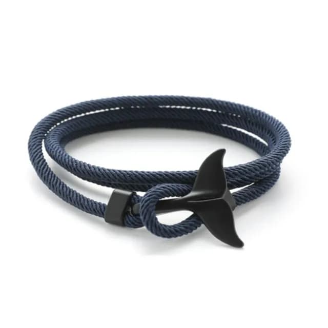 【Penny珮妮】歐美男女款鯨魚尾雙活扣可調節編織手繩手鍊3色可選(生日禮物/母親節/交換禮物/情人節/送男友)