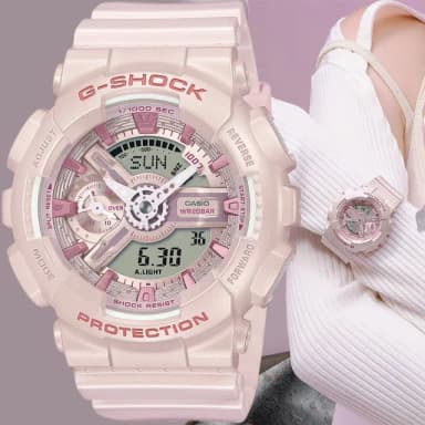 【CASIO 卡西歐】G-SHOCK 珠光系列 粉彩運動女錶 手錶 送禮 禮物 推薦(GMA-S110ST-4A)