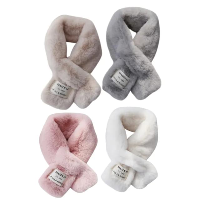 【秋冬必備】冬季百搭仿獺兔毛韓版保暖時尚圍巾1入+贈1入共2入(買一送一/4色選1.隨機贈1)