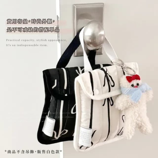 【可愛出門】父親節禮物 韓系ins蝴蝶結手提包(小包包 側背包 女用包 零錢包 外出 旅遊 雜物收納)