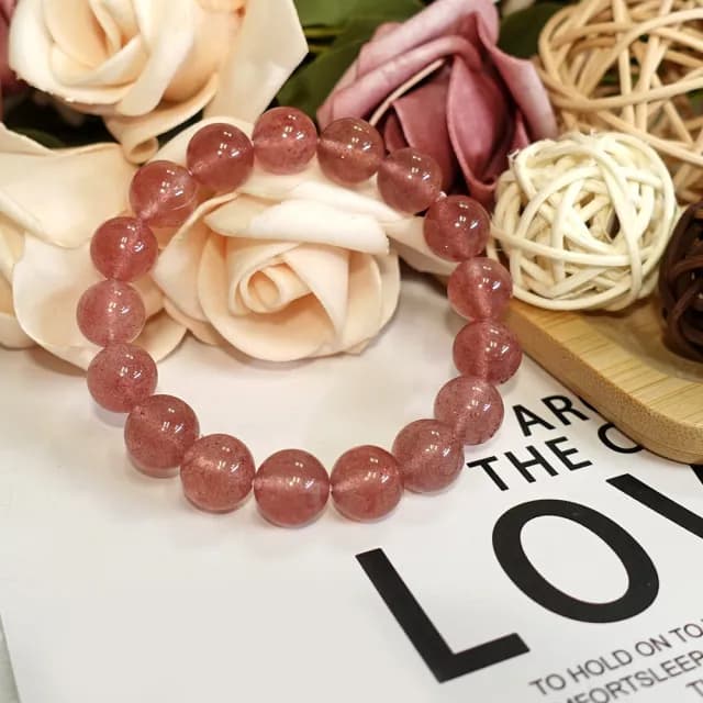 【德山珠寶】特價5A級10mm草莓晶水晶手鍊(CE476)