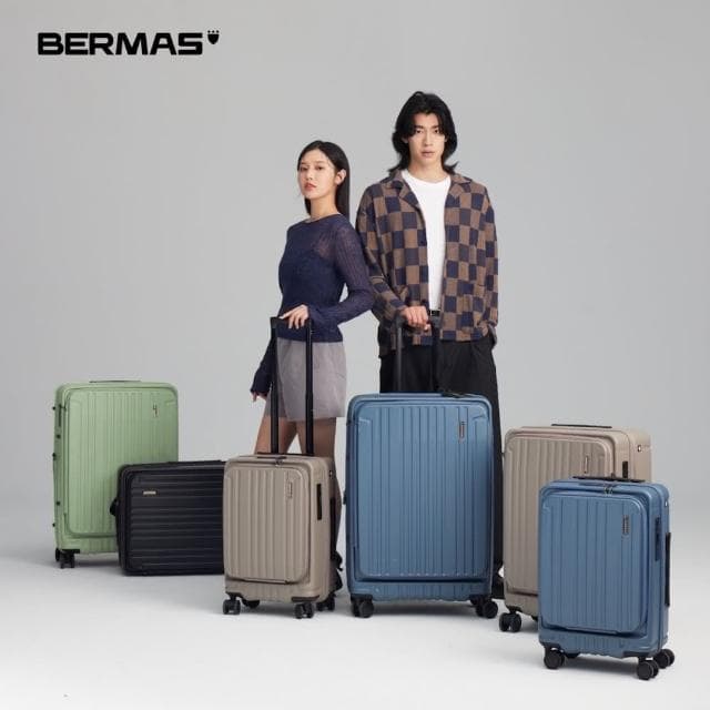 【SWISS STYLE】（20+29吋超值兩件組）BERMAS TOP 新型上掀/前開式日本煞車行李箱 前開箱(4色可選)