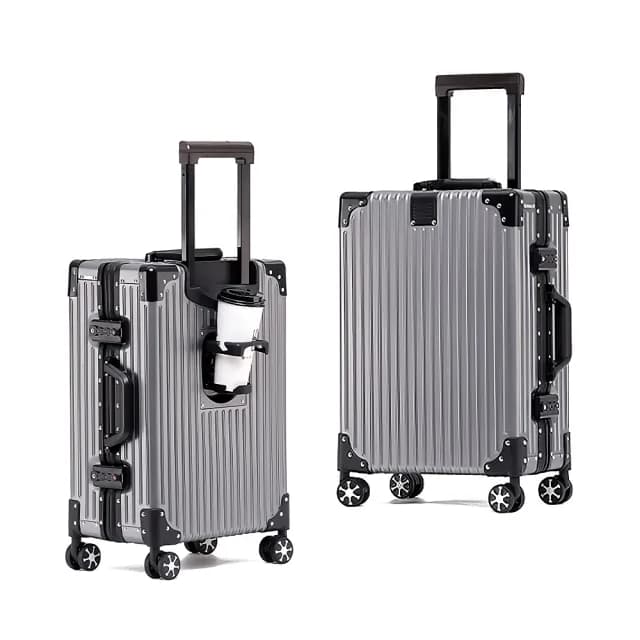 【FJ】20吋 全鋁鎂合金行李箱(登機箱/鋁框/全鋁/杯架/密碼鎖/防爆-KB20)