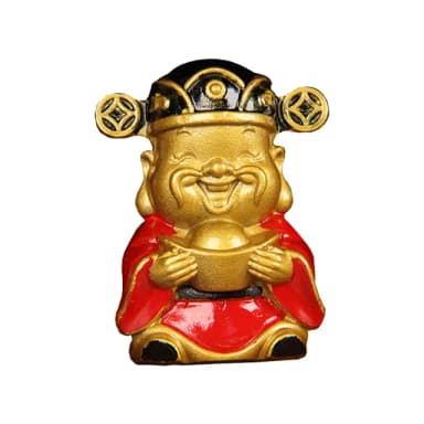 【純黃銅元寶財神爺擺飾】笑口常開 福自然來(可愛 適合開店生意招財 吸錢 好風水 好磁場 送禮自用)