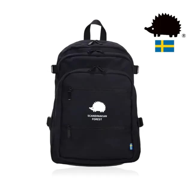 【SCANDINAVIAN FOREST 北歐小刺蝟】情人節禮物 310太陽系三層刺蝟後背包(黑色)