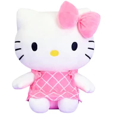 【TDL】凱蒂貓HELLO KITTY絨毛娃娃玩偶抱枕格子款30公分 892723(生日禮物 聖誕節)