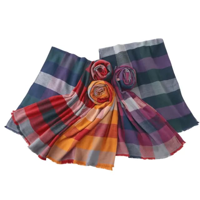 【ORIM】今治秋色格紋圍巾(純棉親膚/休閒風格/保暖舒適/推薦單品)