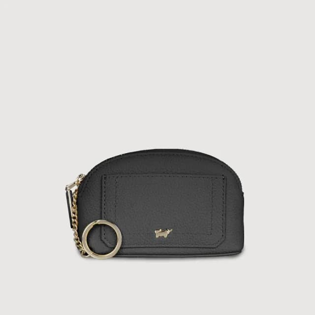 【BRAUN BUFFEL 德國小金牛】台灣總代理 珍妮絲 拉鍊零錢包-黑色(88父親節禮物 男包皮夾/BF840-161-BK)