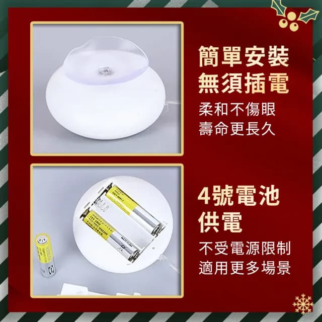 【Mr.U 優先生】聖誕吸盤燈 6入組 LED造型燈(聖誕禮物 聖誕燈 聖誕佈置 聖誕配件 聖誕節裝飾 交換禮物)