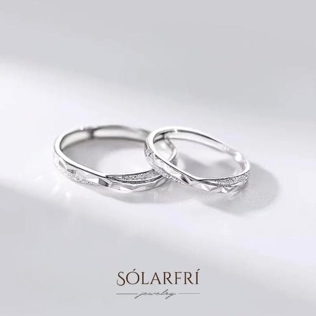 【SOLARFRi】浪漫閃耀對戒指｜可調整戒圍大小附品牌禮盒(女友老婆情人生日告白求婚禮物)
