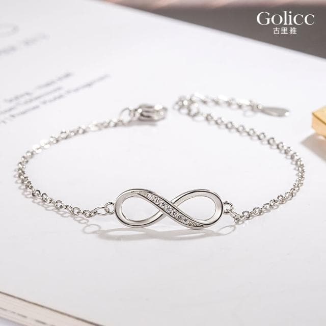 【Golicc】手鍊 永恆無限 低調微鑲手繩(母親節 生日 情人節 手環 手繩 首飾 飾品 禮物)