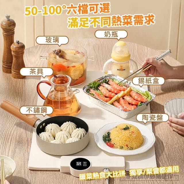 【伊德萊斯】飯菜速熱大面積加熱保溫板 定時暖菜板 飯菜恆溫墊 家用熱菜板 保溫墊(交換禮物)