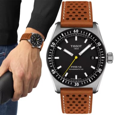 【TISSOT 天梭】PRS516 1970復刻 經典機械腕錶 畢業禮物 送禮 推薦(T1494071605100)