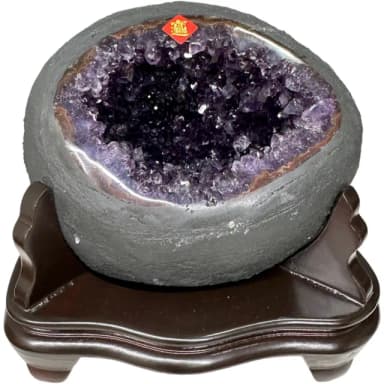 【恬芯晶品】S29精選烏拉圭紫晶洞1.9KG錢袋子(圓洞聚財招財貴人開運風水帝王紫水晶新居禮物補財庫聖誕節)