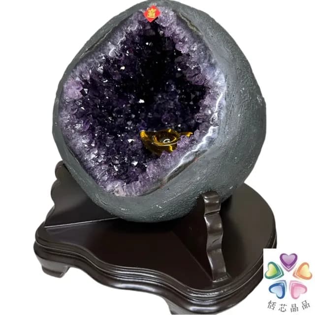 【恬芯晶品】S46精選烏拉圭紫晶洞5.1KG錢袋子(圓洞聚財招財貴人開運風水帝王紫水晶新居禮物補財庫聖誕節)