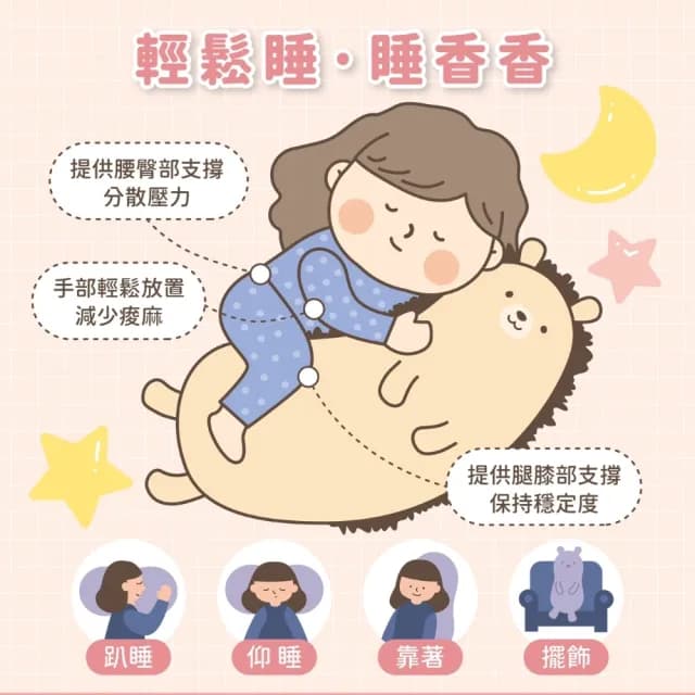 【萌布朗】療癒系極度彎腰抱枕《五種款式》可愛造型抱枕(靠枕/側睡枕/月亮枕/靠墊/交換禮物/聖誕禮物)