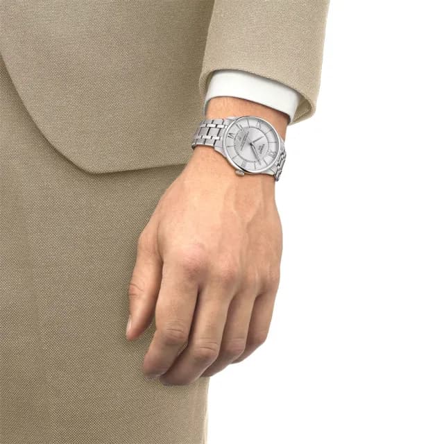 【TISSOT 天梭 官方授權】杜魯爾系列 80小時動力儲存機械腕錶-42mm/銀 情人節 禮物(T1394071103800)