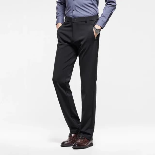 【米蘭精品】現貨+預購 男商務西裝褲修身西裝褲直筒褲機能免燙(男長褲休閒彈力秋冬職業父親節禮物3色74jh5)