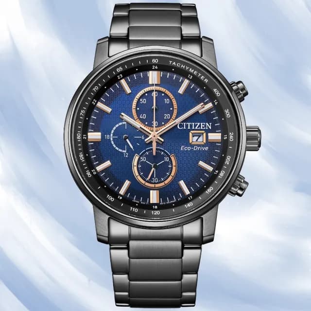 【CITIZEN 星辰】Chronograph系列 時尚光動能計時腕錶 七夕 情人節 送禮 推薦(CA0845-83L)