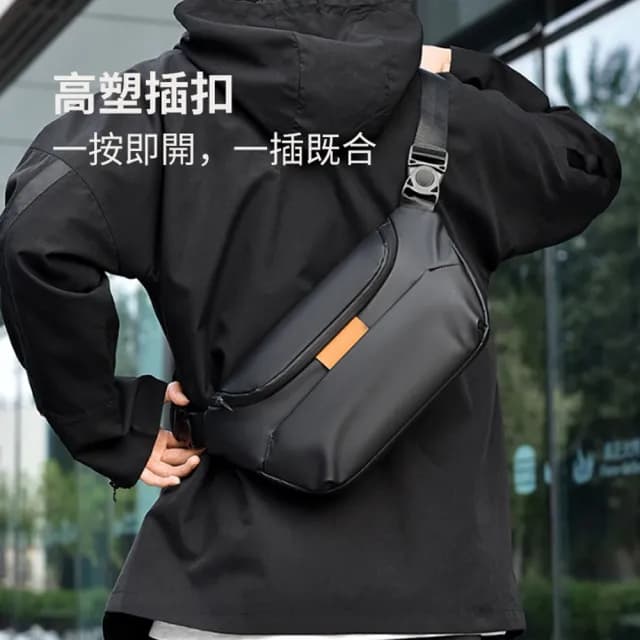【ANTIAN】商務潮流休閒單肩男士斜挎包 男生胸包 運動騎行包 腰包 戶外機車背包(父親節禮物)