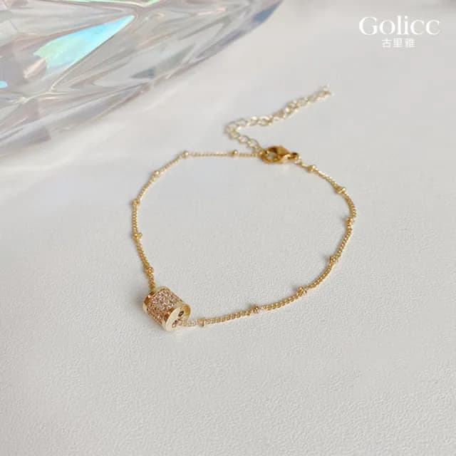 【Golicc】優雅 時來運轉 鋯石手鍊(七夕 情人節 生日 手環 手繩 首飾 飾品 禮物)