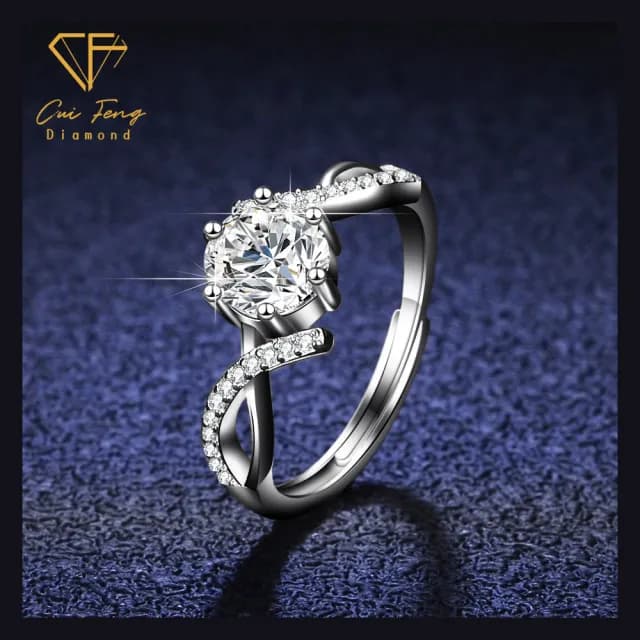 【CF鑽飾】戒指 莫桑鑽《永愛》(1克拉 雙11限定  女戒 鑽戒 聖誕 交換禮物 求婚 生日)